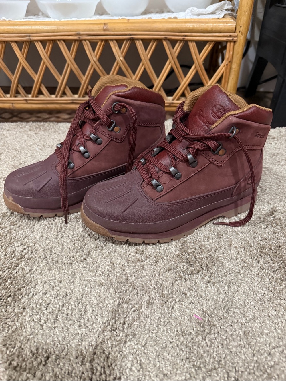 Timberland Women’s Burgundy Lace-Up Waterproof Boots